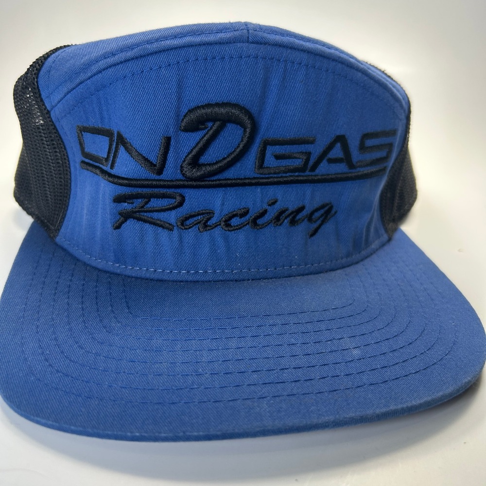 Vintage Richardson 168 On Gas Racing 7 Panel Trucker Snapback Flat Bill Cap RARE